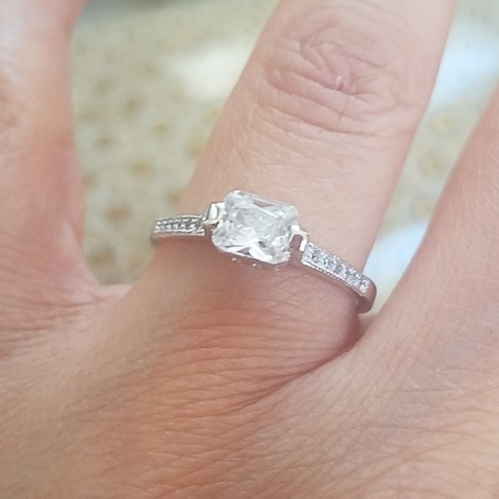 0.50ct Emerald cut Engagement Ring size 9